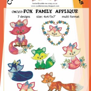 FOX FAMILY APPLIQUE