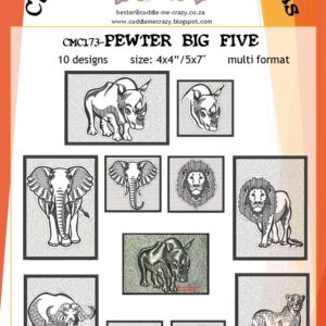 PEWTER EMBROIDERY BIG FIVE