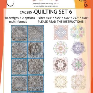 QUILTING SET 6   with or without backfill
