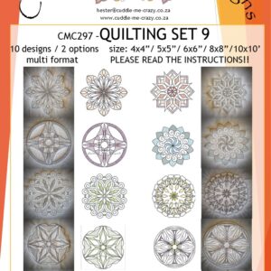 QUILTING SET  9 with or without backfill