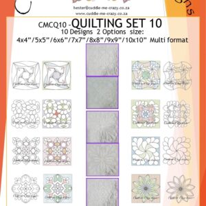 QUILTING SET 10 with or without backfill